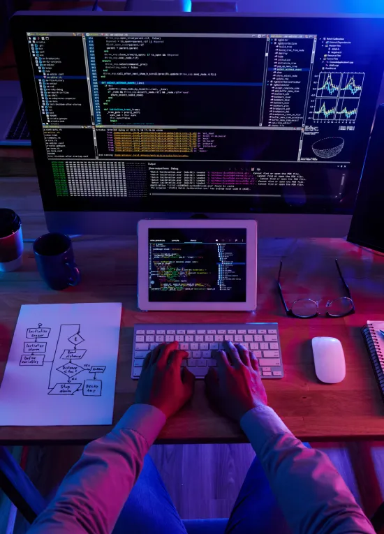 LaunchTech team working on web development projects